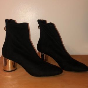 Black Suede Zara Bootie Heels